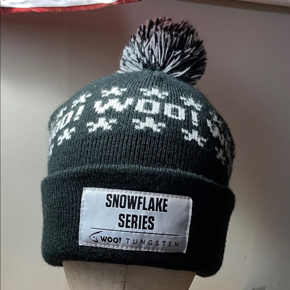 Snowflake Series Pom Beanie - Black & White by Snowflake Series